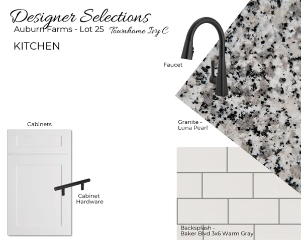 Auburn Farms Townhome unit 25 kitchen selections!