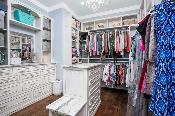 Primary closet with dressing room