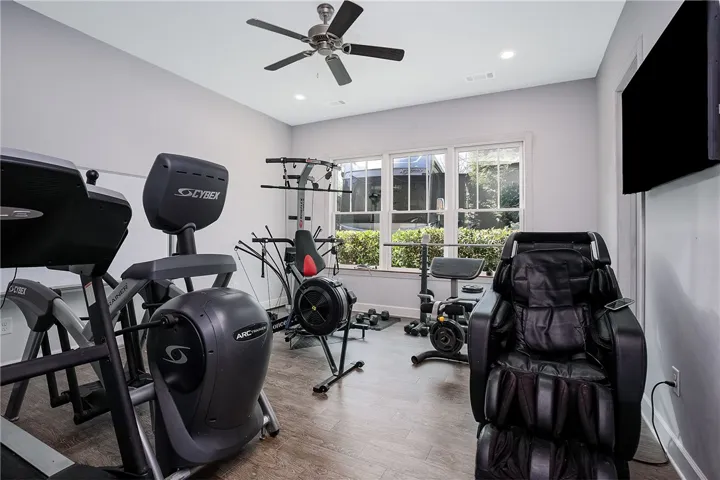 Basement gym room - Possible Bedroom with unfinsihed/stubbed bathroom