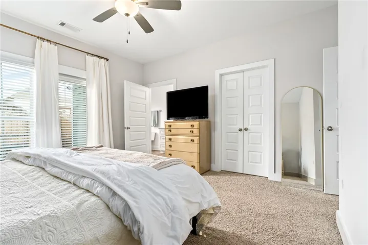 Comfortable primary suite with private bath.