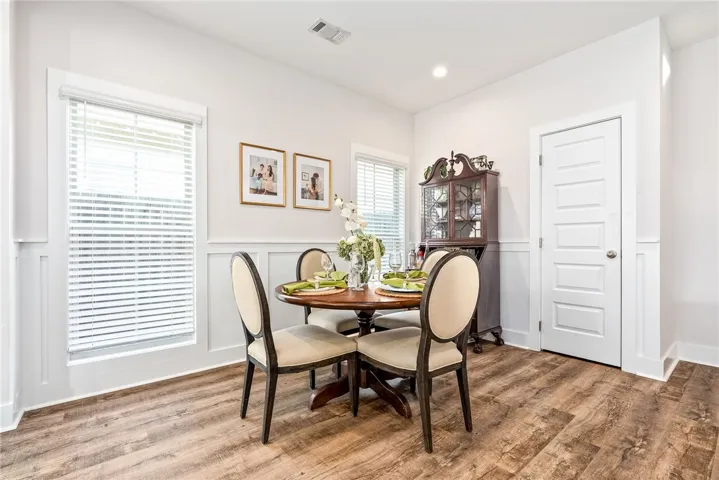 Cozy reading nook creates the perfect spot for coffee, a desk, or quiet sitting area.