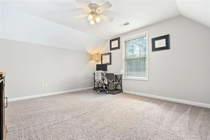 The upstairs Bedroom is huge and has its own private, adjoining Full Bathroom.