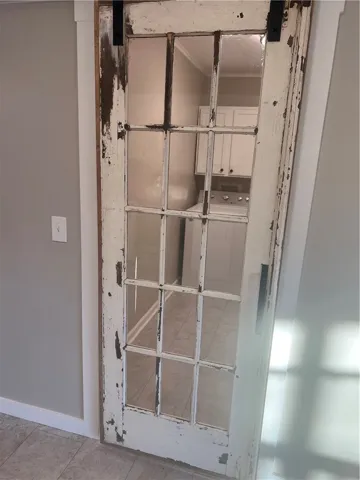 custom vintage sliding door for laundry