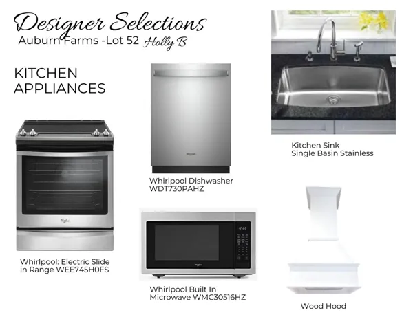 Auburn Farms Lot 52 - Designer Selections - Kitchen Selections - All plans, pricing, and specifications are subject to change without notice.