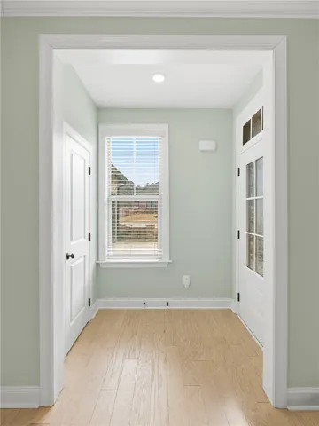 The foyer offers a welcoming entry