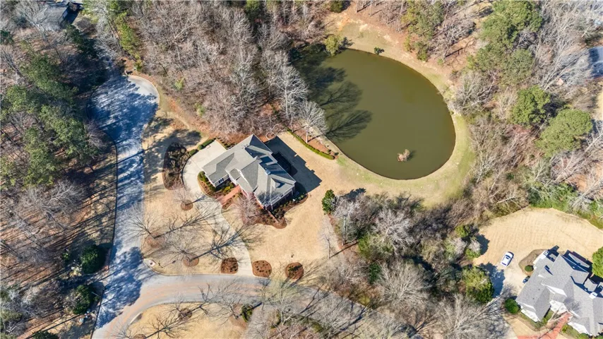 Roughly half the pond is on this lot
