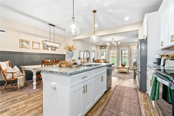 Open concept kitchen with large center island