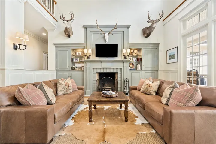 Living room with fireplace