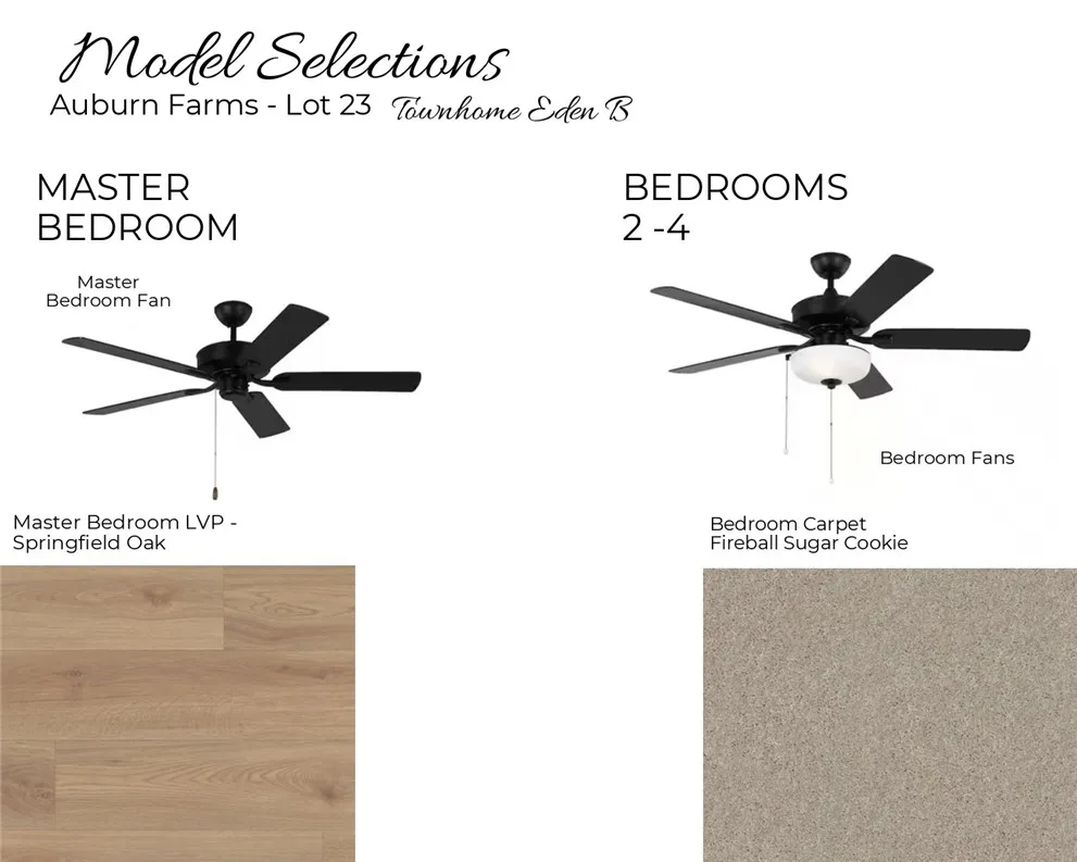 Auburn Farms Townhome unit 23 design selections!