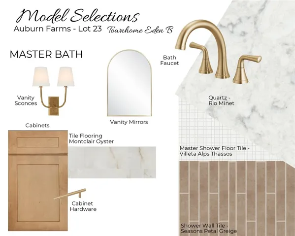 Auburn Farms Townhome unit 23 design selections!