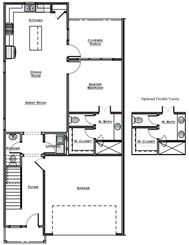 Auburn Farms Townhome Lot 23 - Eden A - First Floor - All plans, pricing and specifications are subject to change without notice.