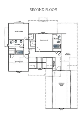 The Hattie - Second Floor - All plans, pricing, and specifications are subject to change without notice.