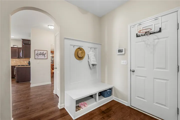 Mud room upon entry from the double garage