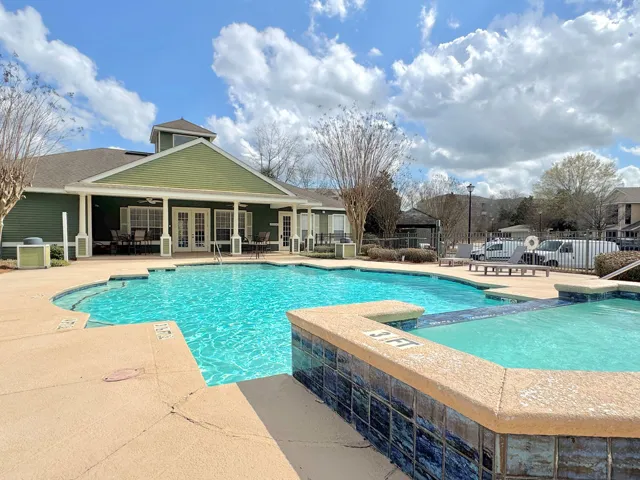 Pool view of clubhouse
