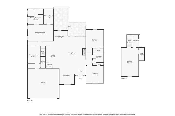 Main level has everything you need and the 2nd story has the additional suite you have been looking for