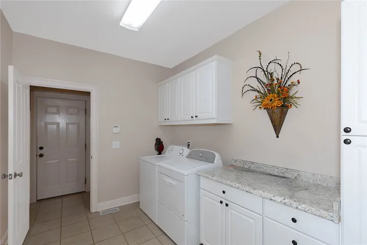 Laundry room with a folding station