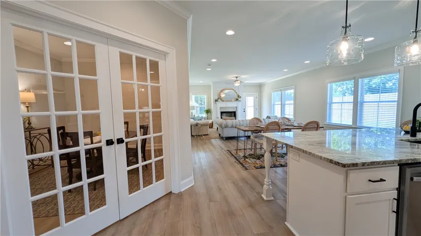 Open-concept kitchen/living area.