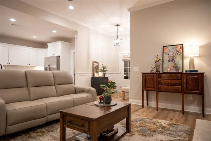 Living room, foyer & kitchen