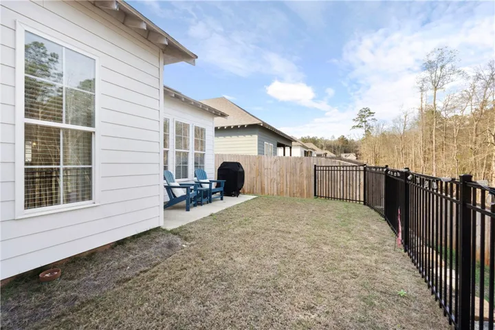 Partially fenced backyard