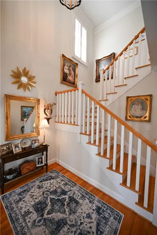 High ceilings leading upstairs.