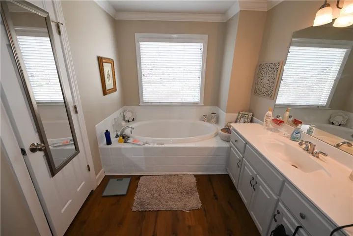 Master bathroom with a soaking tub.