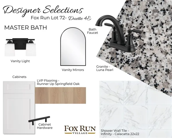 The Duette 4E on lot 72 by Holland Homes LLC. All plans, pricing, and specifications are subject to change without notice.