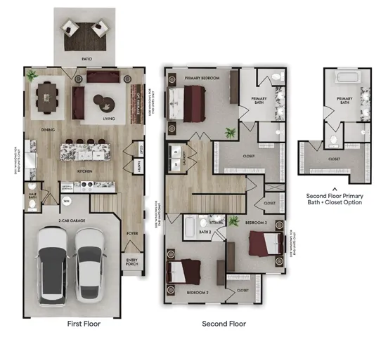 Examine this functional two-story layout featuring distinct living zones and well-appointed private quarters.