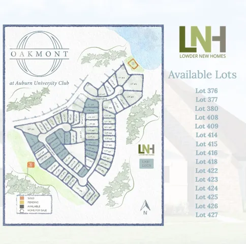 Beautiful Home Site in Oakmont at Auburn University Club