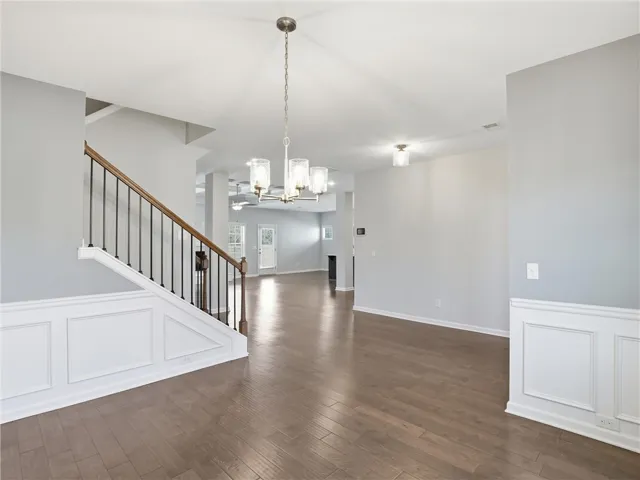 view from dining room to family room