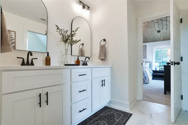 Example of a completed Trent Plan - Primary Bathroom Double Vanity  - All plans, pricing, and selections/specifications are subject to change without notice.