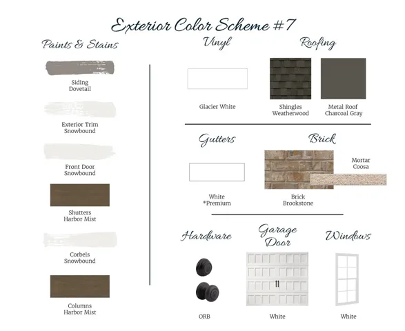 Firefly Lot 17 Exterior Design Board