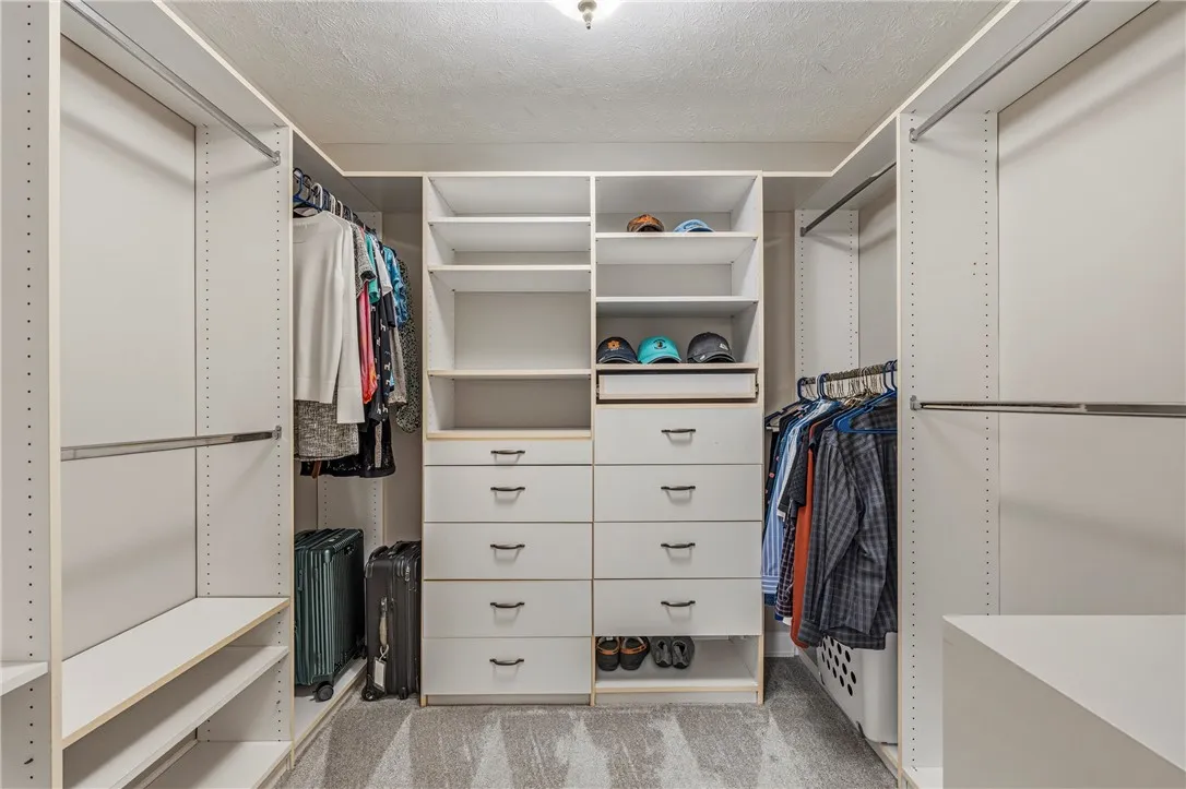 The closet is huge and built in for ease.