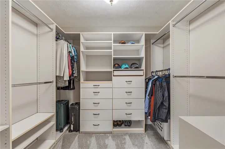The closet is huge and built in for ease.