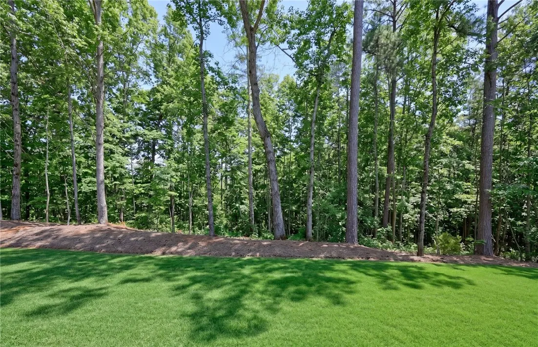 Lush backyard bordered by serene woods!