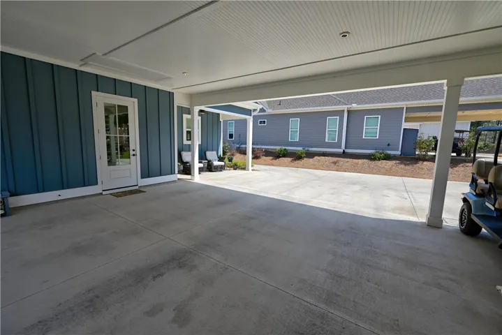 Attached double carport.