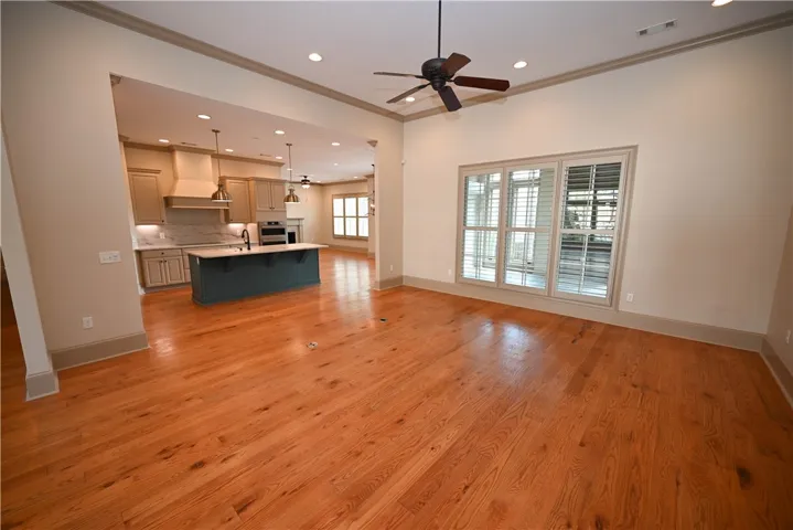 Large windows peeking into the enclosed patio!