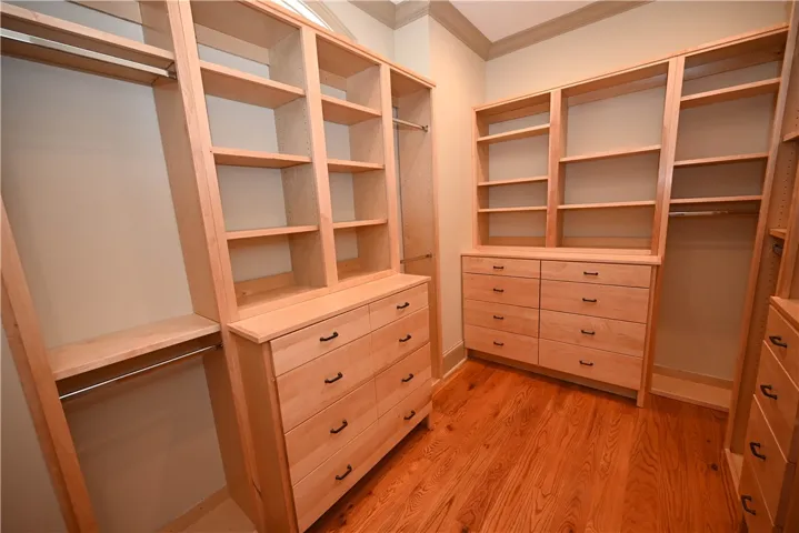 Custom closet with new built-in shelving.