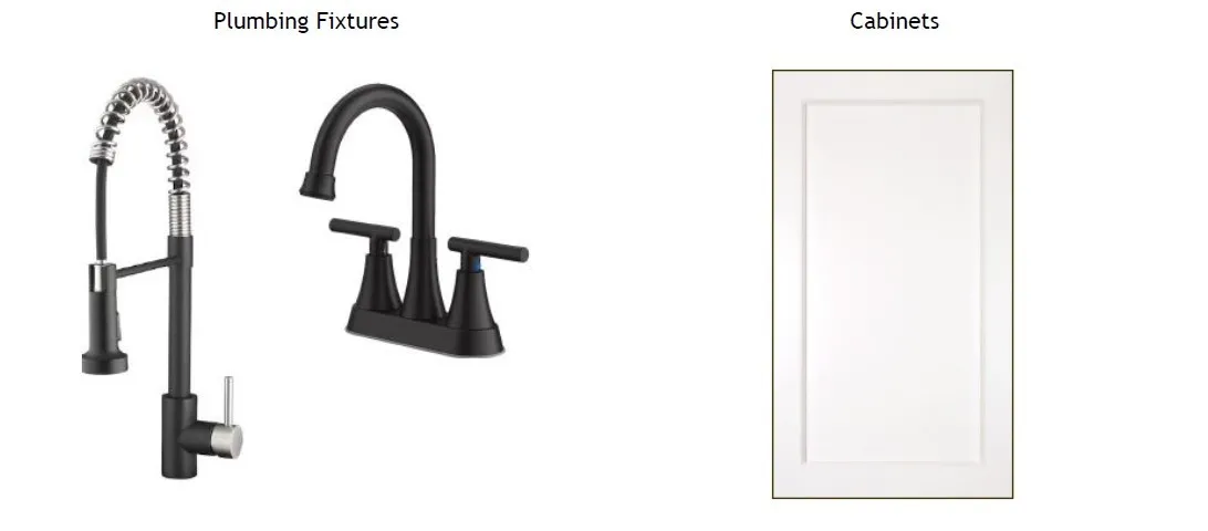 Plumbing Fixtures & Cabinets