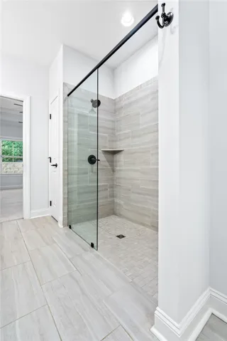 Zero entry shower.  Primary bath