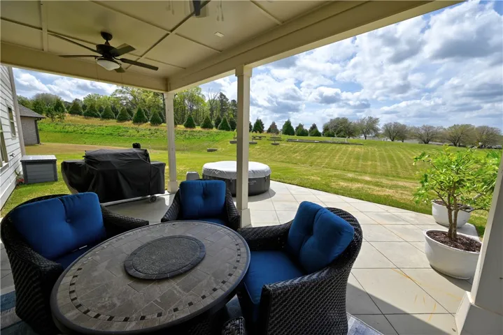 Incredible backyard & covered and uncovered patios with lots of privacy!