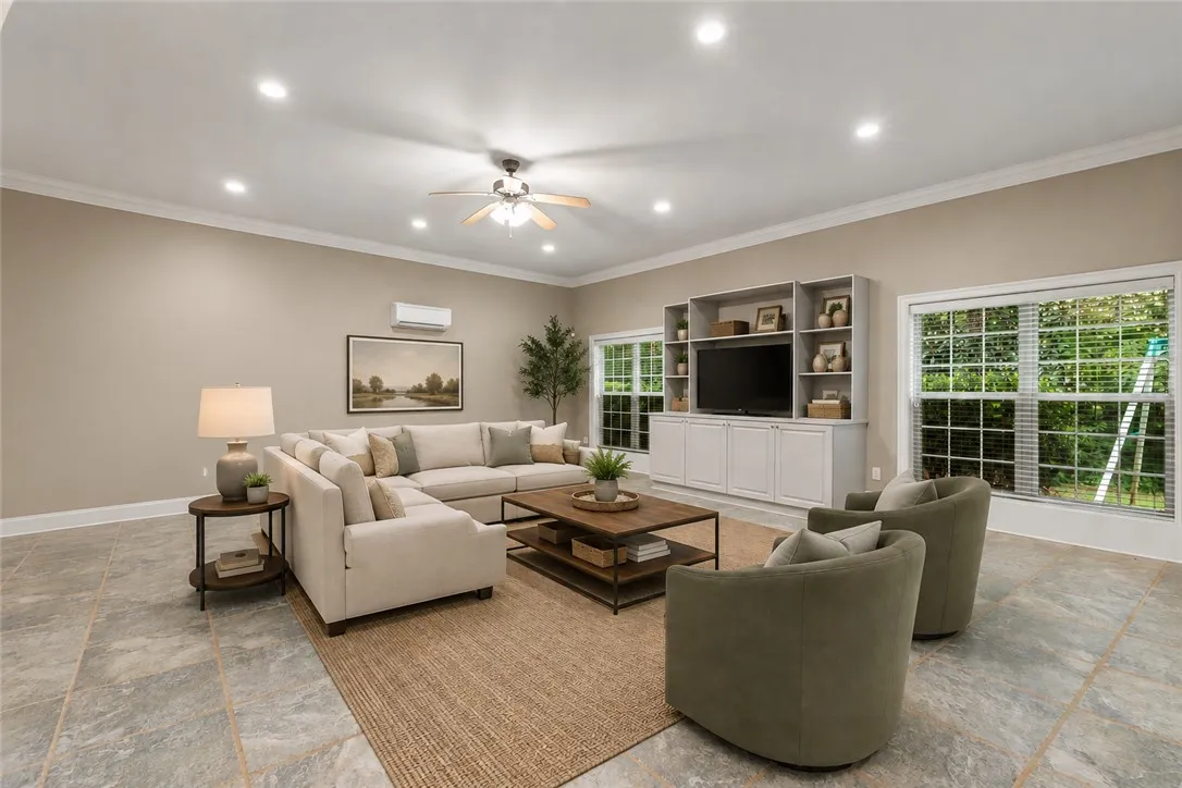 Basement rec room or secondary living room for generational living 
Virtual staging