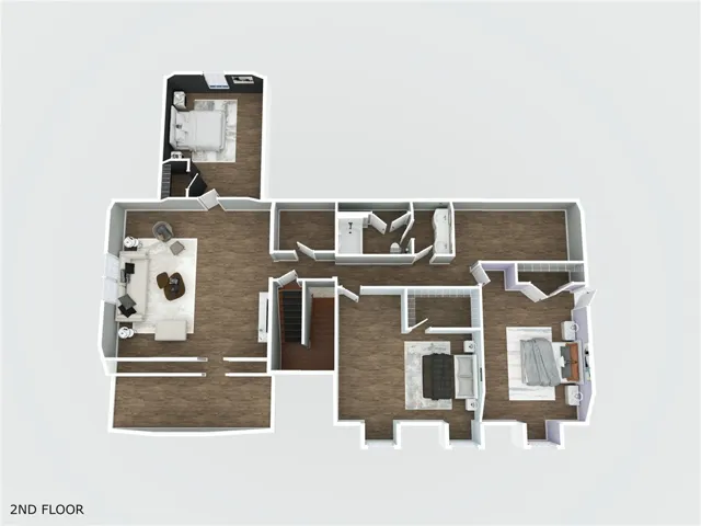 3D Virtually Staged 2nd Floor