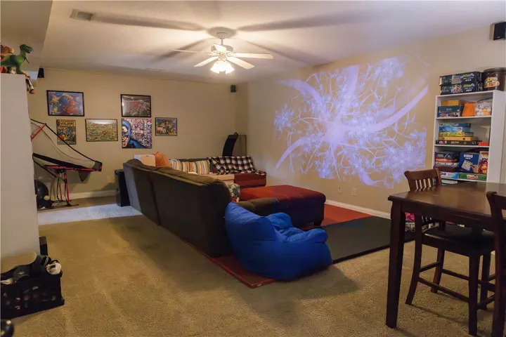 Media Room in Finished Walk out Basement