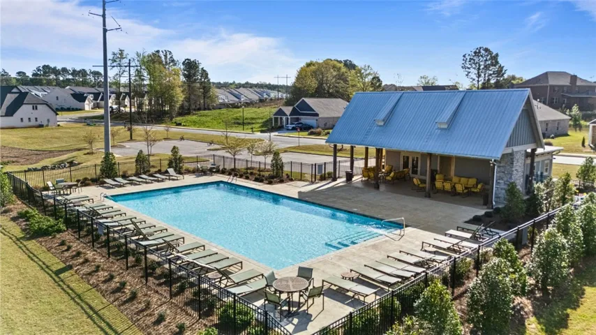 Neighborhood pool with fitness center