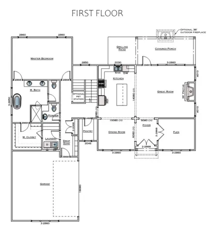 The Holly B - First Floor - All plans, pricing, and specifications are subject to change without notice.