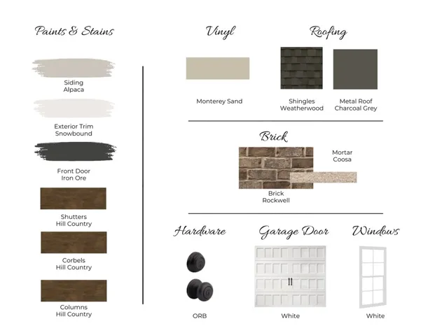 Exterior Design Board Lot 92 Firefly Community