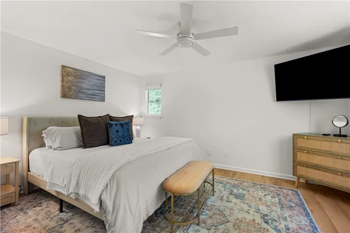 King size bed in the primary