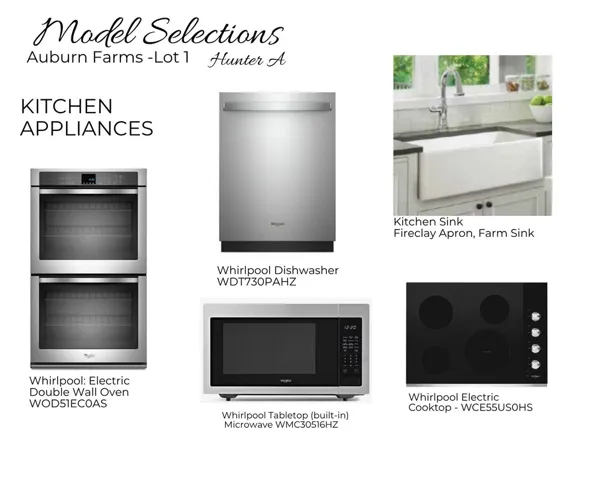 Auburn Farms - Hunter A - Lot 1 - Kitchen Selections - All plans, pricing and specifications are subject to change without notice.