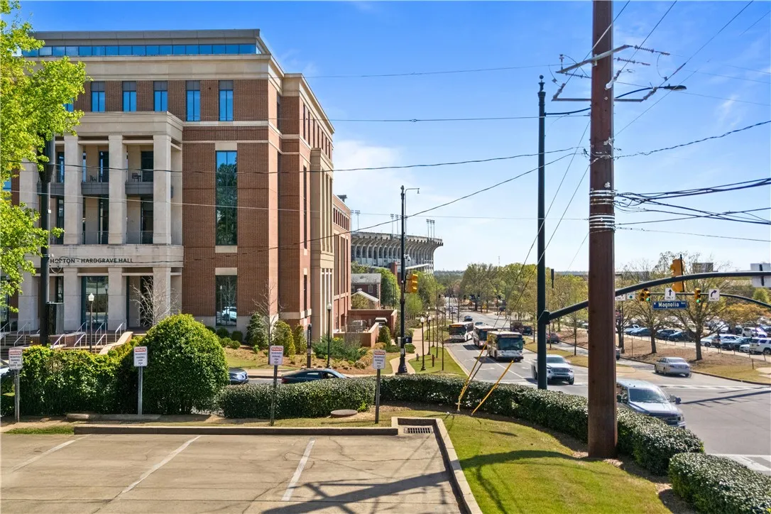 See Jordan Hare and the business buildings.