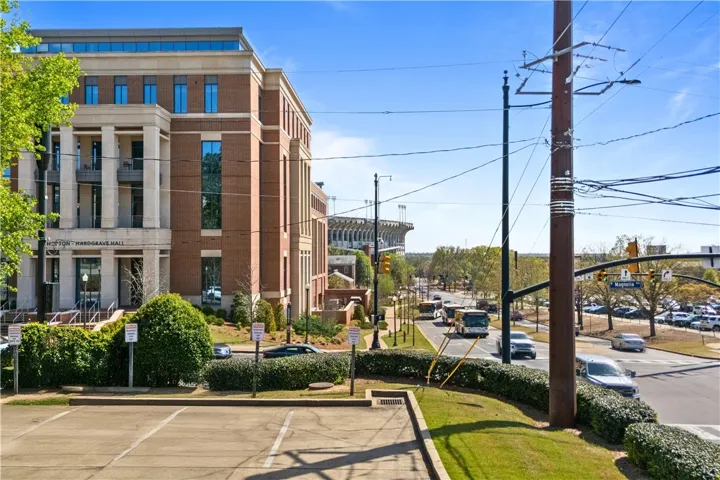 See Jordan Hare and the business buildings.